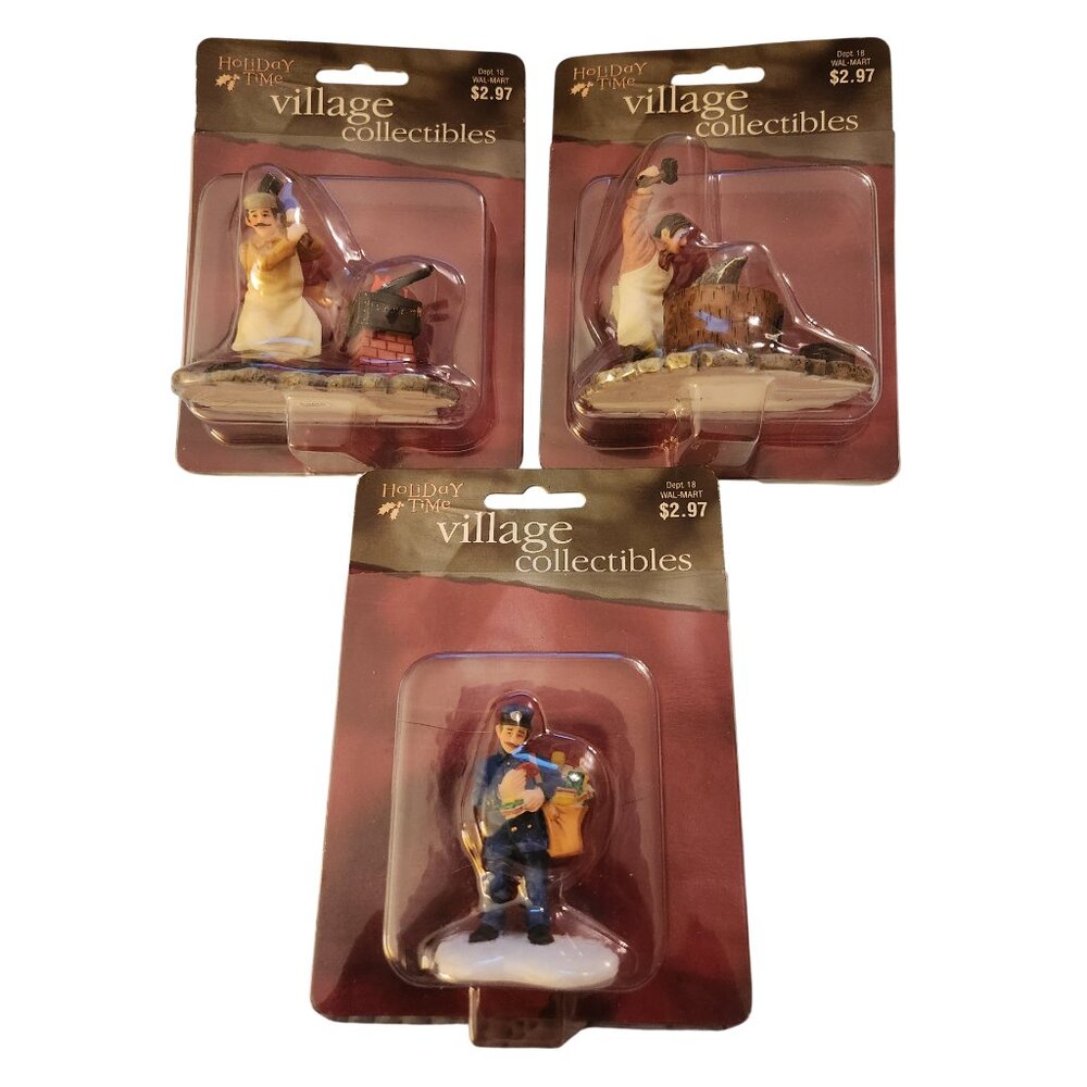 Holiday Time Christmas Village Collectibles – Working Men Lot (3)